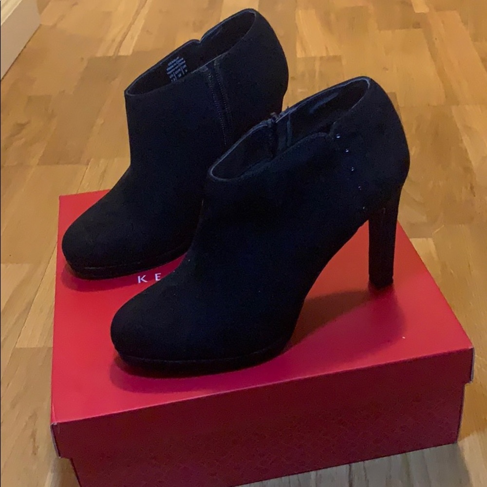 Black suede booties